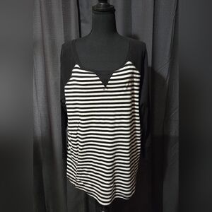 Women's striped ringer tee size 2XL long sleeve